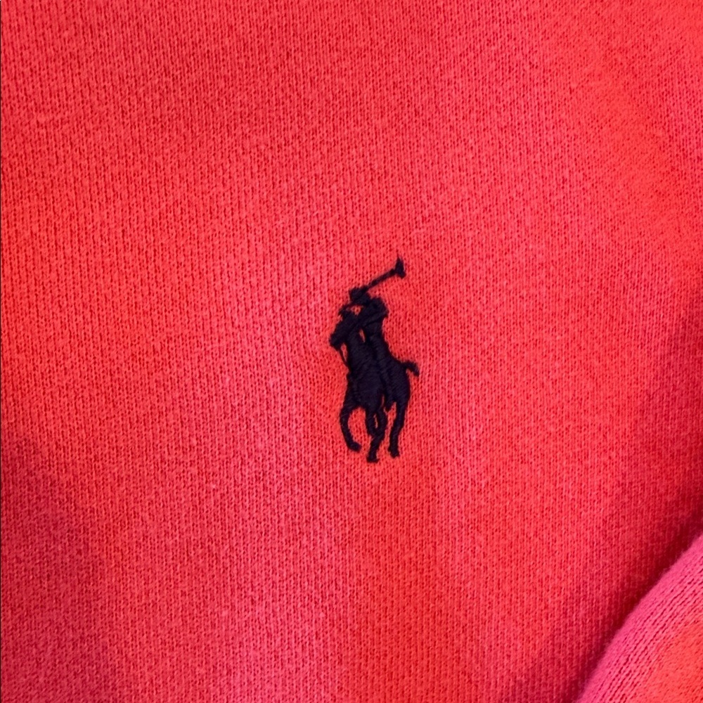 Ralph Lauren Sport Zip Up Hoodie Coral Cotton Sweatshirt Women’s Large - Picture 3 of 5